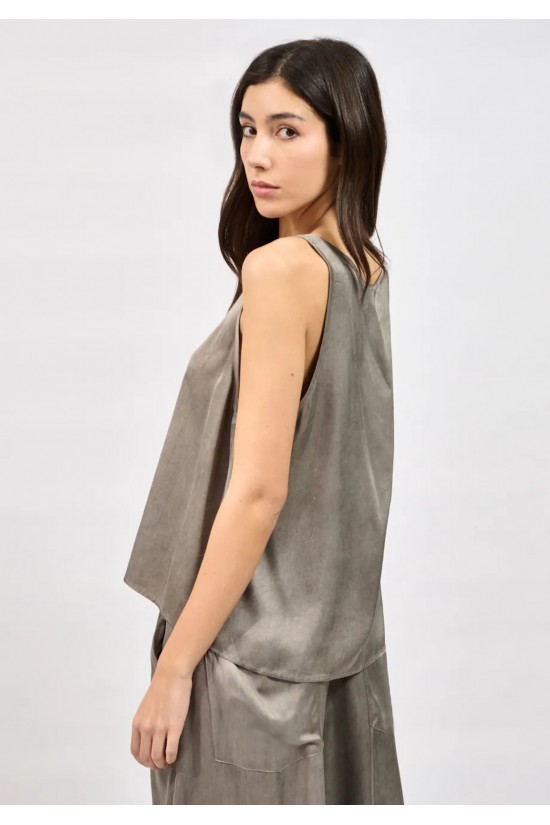 Γυναικεία γκρι αμάνικη μπλούζα - Collectiva Noir Lunaria Top Γυναικεία γκρι αμάνικη μπλούζα - Collectiva Noir Lunaria Top