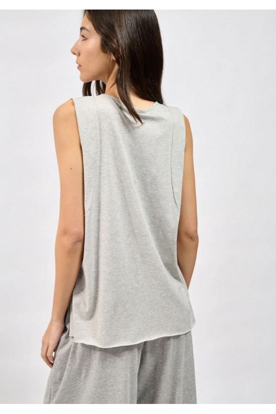 Γυναικεία γκρι αμάνικη μπλούζα - Collectiva Noir Rina Top