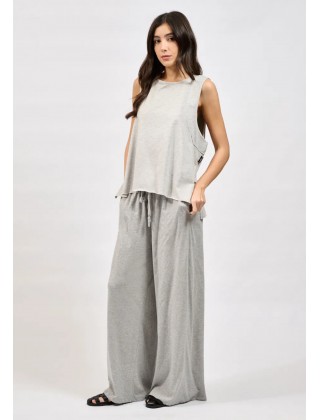 Γυναικεία γκρι φαρδιά παντελόνα - Collectiva Noir Ines Pants