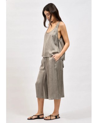 Γυναικεία γκρι φαρδιά βερμούδα - Collectiva Noir Margot Bermuda Γυναικεία γκρι φαρδιά βερμούδα - Collectiva Noir Margot Bermuda