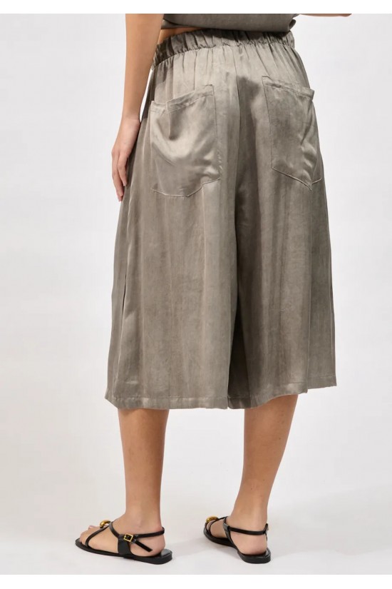 Γυναικεία γκρι φαρδιά βερμούδα - Collectiva Noir Margot Bermuda