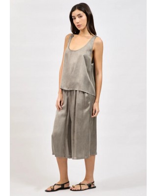 Γυναικεία γκρι φαρδιά βερμούδα - Collectiva Noir Margot Bermuda