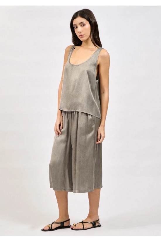 Γυναικεία γκρι φαρδιά βερμούδα - Collectiva Noir Margot Bermuda