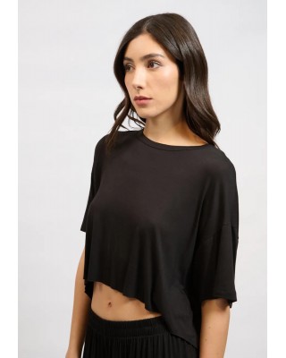 Γυναικεία μαύρη cropped μπλούζα - Collectiva Noir Eva top