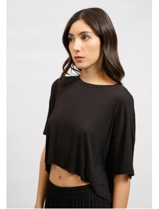 Γυναικεία μαύρη cropped μπλούζα - Collectiva Noir Eva top
