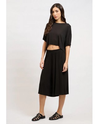 Γυναικεία μαύρη cropped μπλούζα - Collectiva Noir Eva top