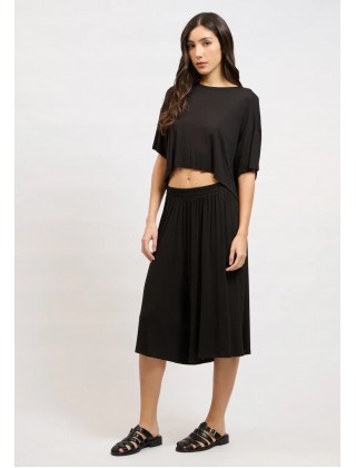 Γυναικεία μαύρη cropped μπλούζα - Collectiva Noir Eva top