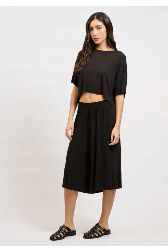 Γυναικεία μαύρη cropped μπλούζα - Collectiva Noir Eva top