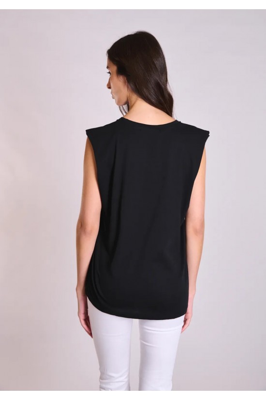 Γυναικεία μαύρη αμάνικη μπλούζα - Collectiva Noir Atelier Top