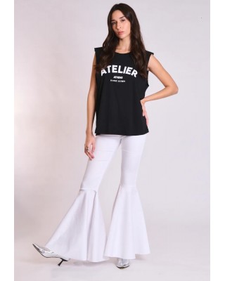 Γυναικεία μαύρη αμάνικη μπλούζα - Collectiva Noir Atelier Top