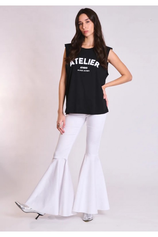 Γυναικεία μαύρη αμάνικη μπλούζα - Collectiva Noir Atelier Top