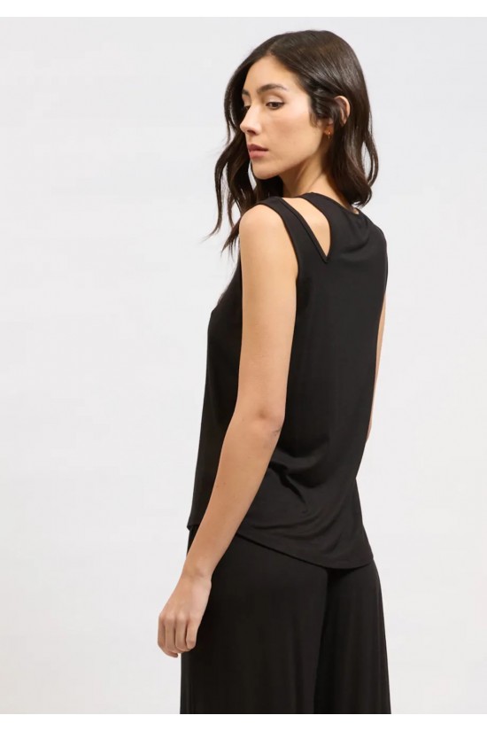 Γυναικεία μαύρη αμάνικη μπλούζα - Collectiva Noir Zinia Top