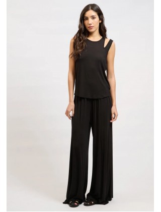 Γυναικεία μαύρη αμάνικη μπλούζα - Collectiva Noir Zinia Top