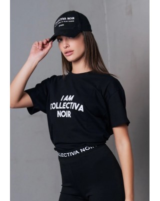 Γυναικεία μαύρη κοντομάνικη μπλούζα - Collectiva Noir I am tee
