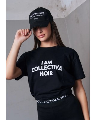 Γυναικεία μαύρη κοντομάνικη μπλούζα - Collectiva Noir I am tee