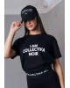 Γυναικεία μαύρη κοντομάνικη μπλούζα - Collectiva Noir I am tee