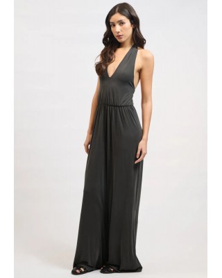 Γυναικεία μαύρη ολόσωμη φόρμα με ανοιχτή πλάτη - Collectiva Noir Fresia Jumpsuit