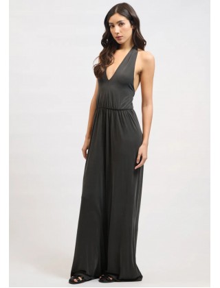 Γυναικεία μαύρη ολόσωμη φόρμα με ανοιχτή πλάτη - Collectiva Noir Fresia Jumpsuit