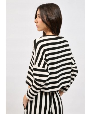 Γυναικεία ριγέ μπλούζα - Collectiva Noir Silia Top