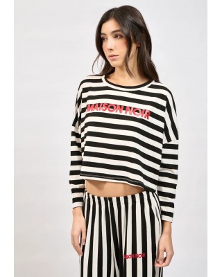 Γυναικεία ριγέ μπλούζα - Collectiva Noir Silia Top