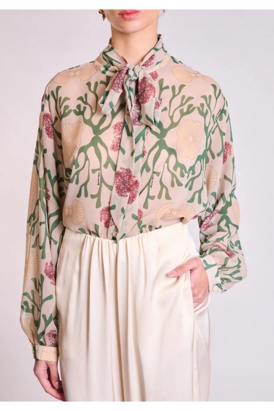 Γυναικεία σατέν φαρδιά παντελόνα - Collectiva Noir Blossom Pants