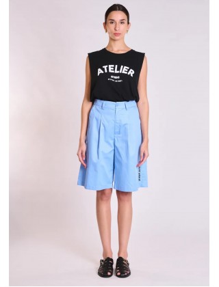 Γυναικεία μπλε ψηλόμεση βερμούδα - Collectiva Noir Alva Bermuda