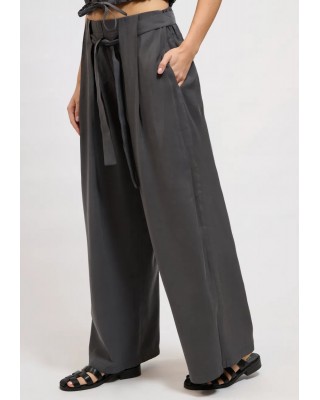 Γυναικείο γκρι φαρδύ παντελόνι - Collectiva Noir Fawn Pants