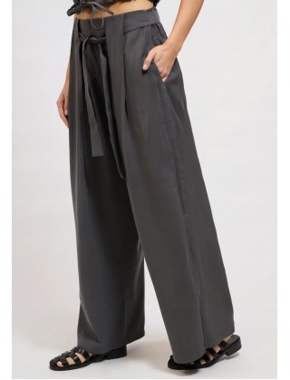 Γυναικείο γκρι φαρδύ παντελόνι - Collectiva Noir Fawn Pants