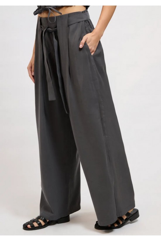 Γυναικείο γκρι φαρδύ παντελόνι - Collectiva Noir Fawn Pants