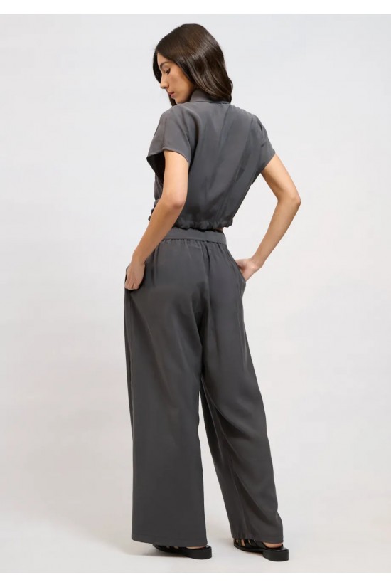 Γυναικείο γκρι φαρδύ παντελόνι - Collectiva Noir Fawn Pants