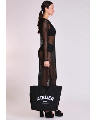 Γυναικείο μάξι μαύρο διχτυωτό φόρεμα - Collectiva Noir Nereus Dress