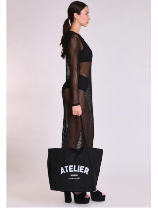 Γυναικείο μάξι μαύρο διχτυωτό φόρεμα - Collectiva Noir Nereus Dress