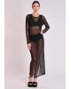 Γυναικείο μάξι μαύρο διχτυωτό φόρεμα - Collectiva Noir Nereus Dress