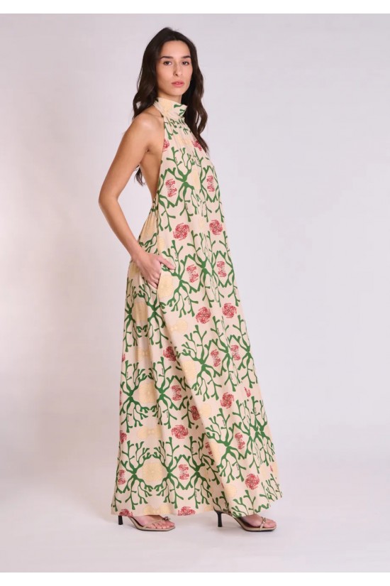 Γυναικείο μάξι halter φόρεμα - Collectiva Noir Stone Dress