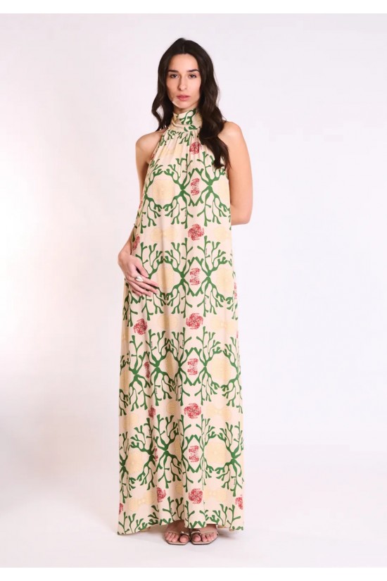 Γυναικείο μάξι halter φόρεμα - Collectiva Noir Stone Dress