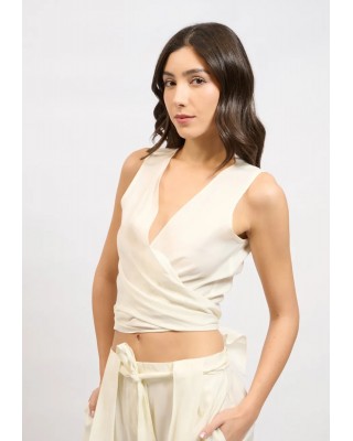 Γυναικείο λευκό αμάνικο πολυμορφικό γιλέκο - Collectiva Noir Dusk Vest