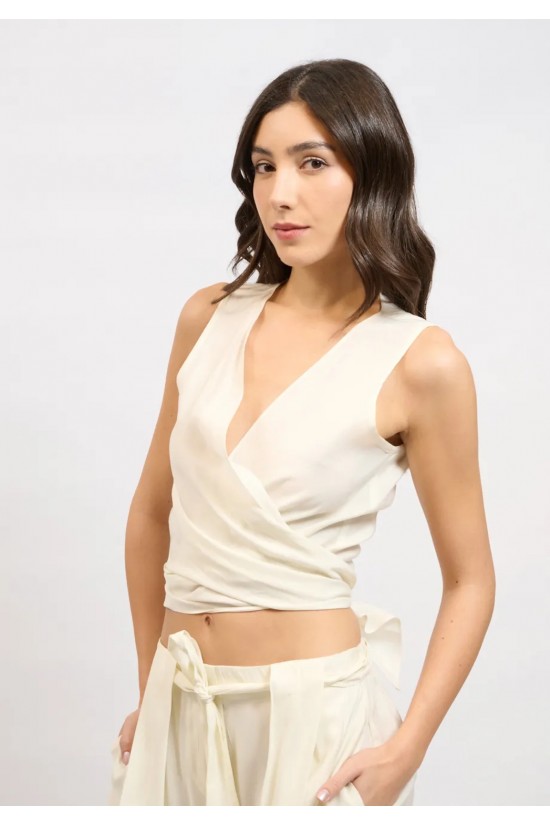 Γυναικείο λευκό αμάνικο πολυμορφικό γιλέκο - Collectiva Noir Dusk Vest