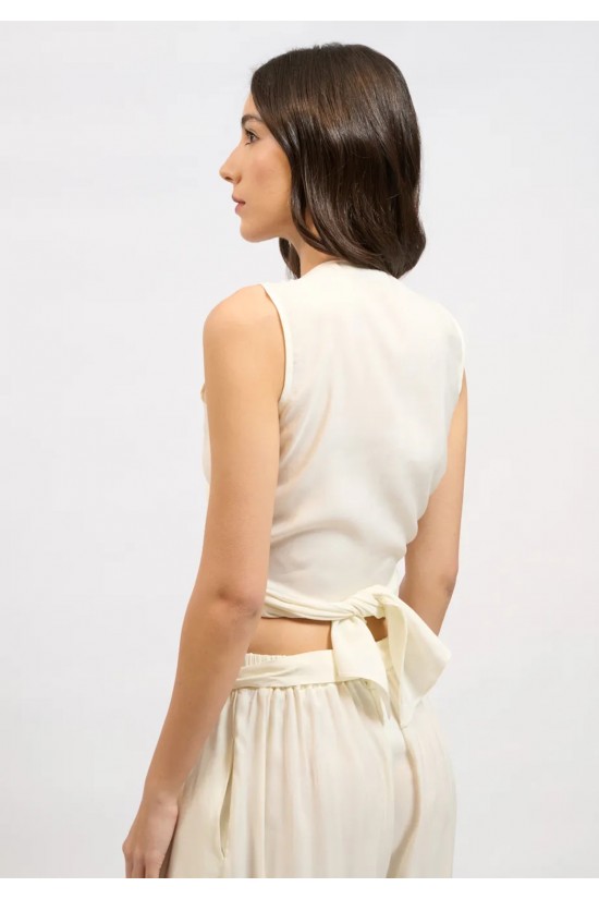 Γυναικείο λευκό αμάνικο πολυμορφικό γιλέκο - Collectiva Noir Dusk Vest