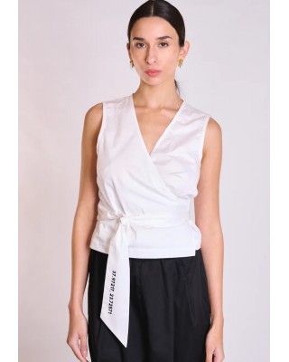 Γυναικεία λευκή κρουαζέ μπλούζα - Collectiva Noir Orris Top