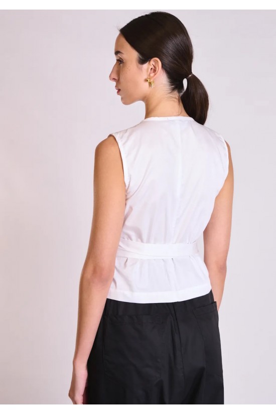 Γυναικεία λευκή κρουαζέ μπλούζα - Collectiva Noir Orris Top Γυναικεία λευκή κρουαζέ μπλούζα - Collectiva Noir Orris Top