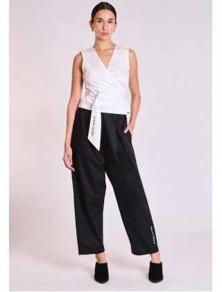 Γυναικεία λευκή κρουαζέ μπλούζα - Collectiva Noir Orris Top