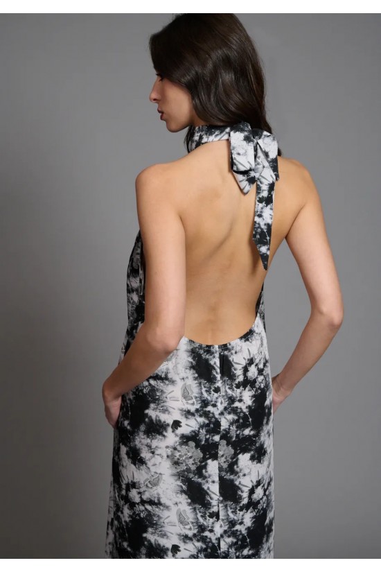 Γυναικείο μάξι halter φόρεμα - Collectiva Noir Stone Dress