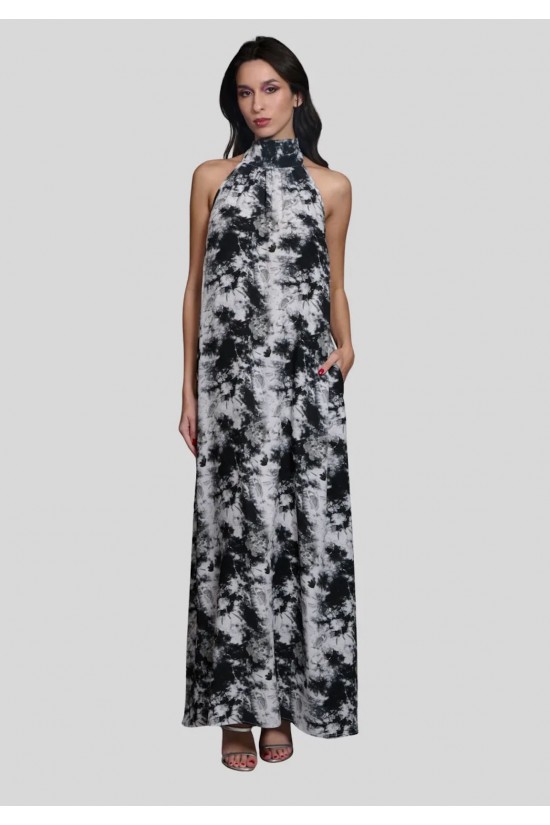 Γυναικείο μάξι halter φόρεμα - Collectiva Noir Stone Dress