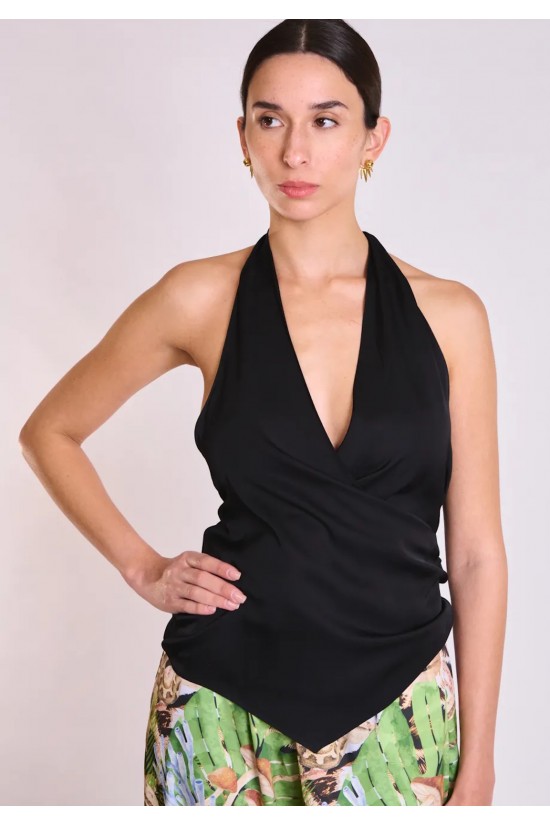 Γυναικείο μαύρο halter top - Collectiva Noir Linden Top