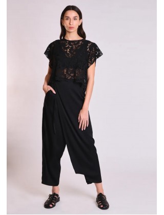 Γυναικείο μαύρο ντραπέ παντελόνι - Collectiva Noir Marigold Pants