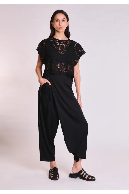 Γυναικείο μαύρο ντραπέ παντελόνι - Collectiva Noir Marigold Pants