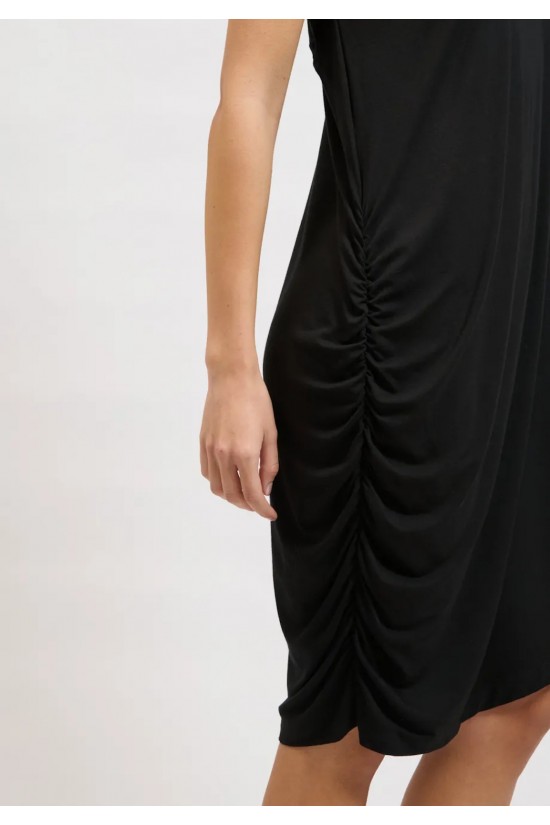 Γυναικείο μαύρο φόρεμα με έναν ώμο - Collectiva Noir Bamboo Dress