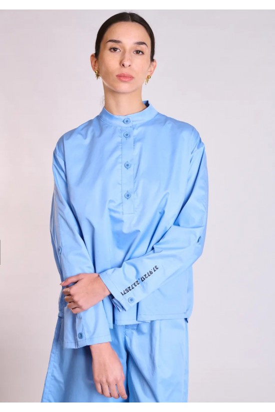 Γυναικείο μπλε πουκάμισο - Collectiva Noir Elan Top