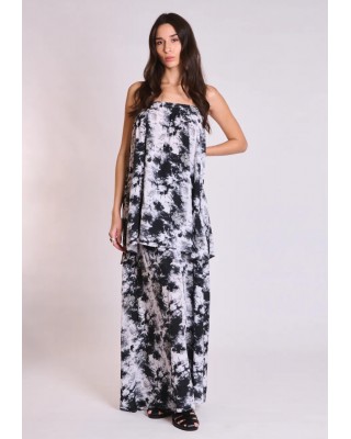 Γυναικείο στράπλες φόρεμα με print - Collectiva Noir Vale Dress