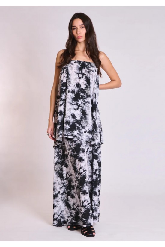 Γυναικείο στράπλες φόρεμα με print - Collectiva Noir Vale Dress Γυναικείο στράπλες φόρεμα με print - Collectiva Noir Vale Dress